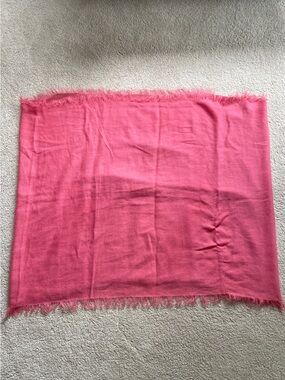 Pink Fringed Lightweight Scarf / Wrap
